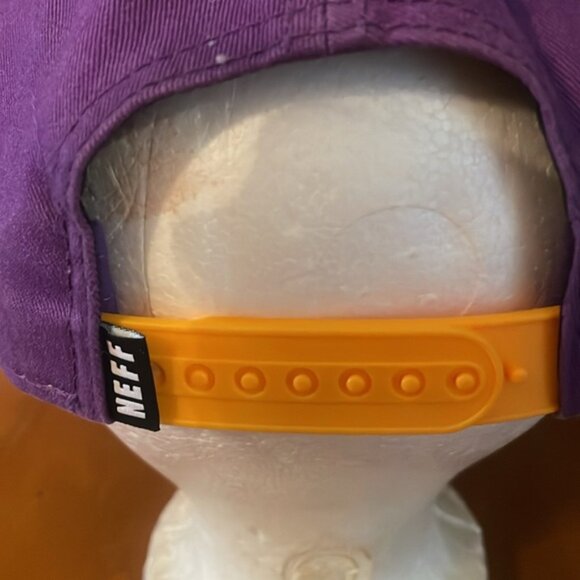 Neff Hardwood Peace Sign Purple and Gold SnapBack Cap Hat - Picture 4 of 9